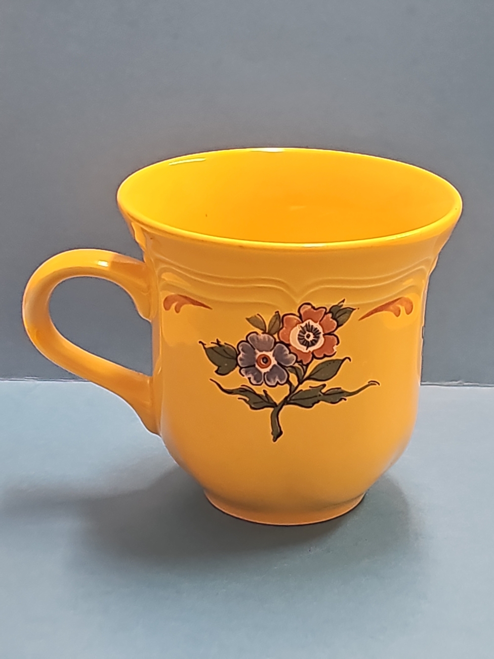 Mikasa Country Hearth Yellow Floral Ceramic Teacup and Saucer Set - Picture 7 of 9